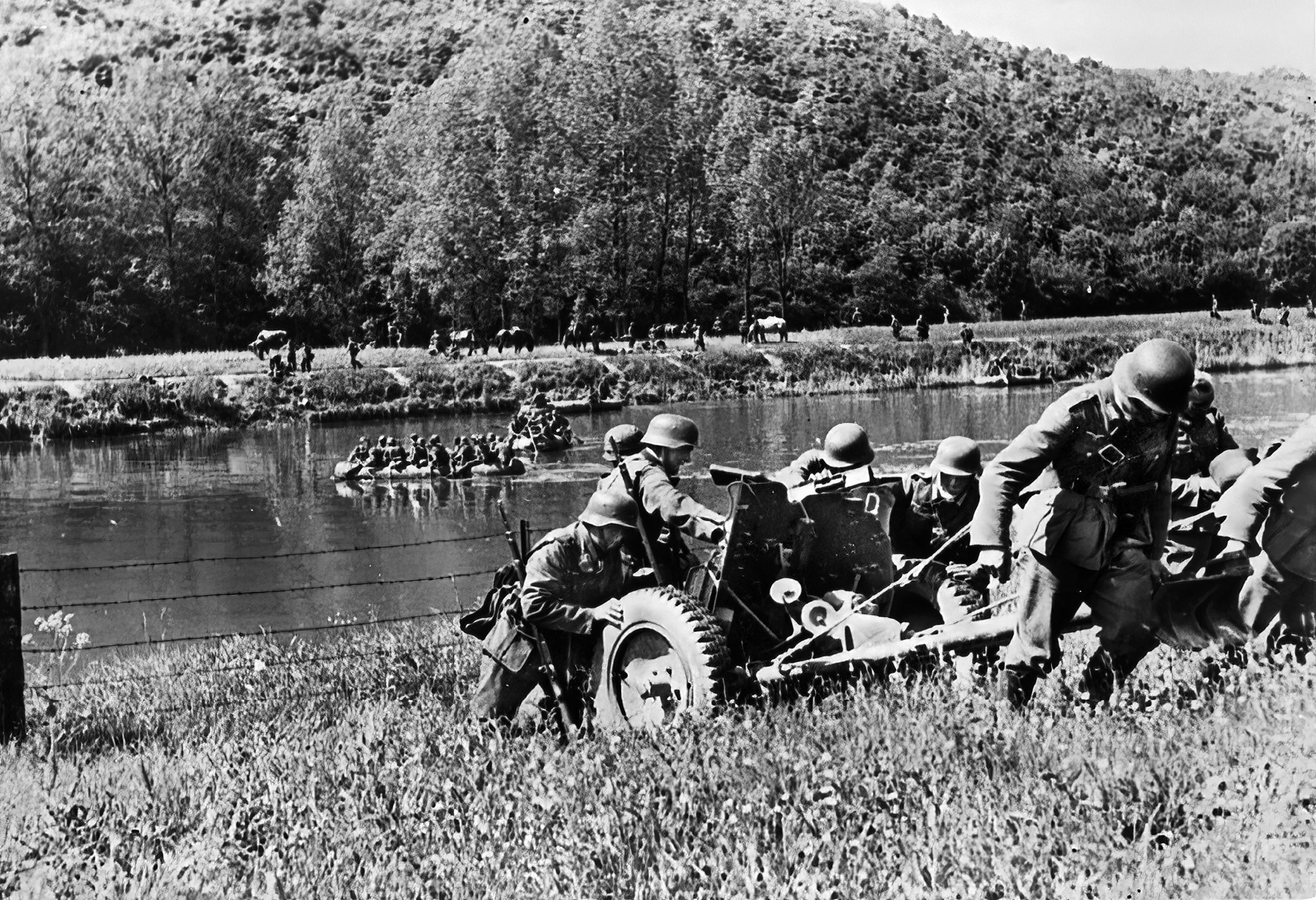 German troops advance into Belgium in the opening days of Hitler’s blitzkrieg in May 1940. In just six weeks, the Nazis would conquer France, Belgium, Luxembourg and the Netherlands.