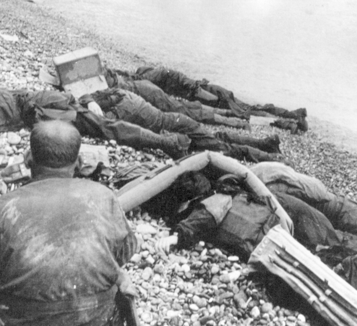 Most of the D-day casualties occurred during the first two hours of the beach landings; on Omaha Beach alone, 2,400 men were killed, wounded, or reported missing.