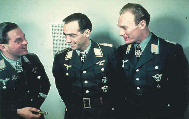 Dietrich Peltz (center) had the honor of becoming the youngest general in Luftwaffe history.  