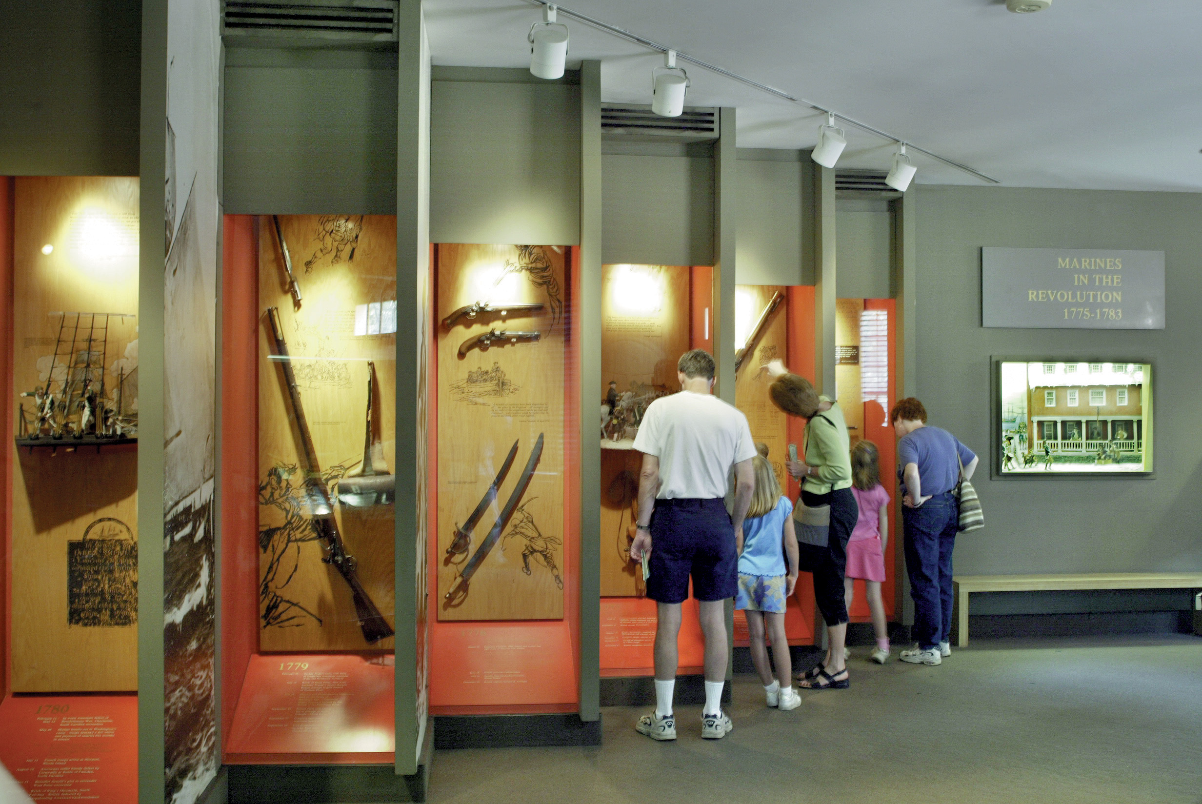 Weapons, models, and artifacts are displayed at the New Hall Military Museum. 