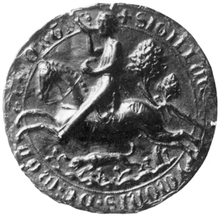 The seal of Simon de Monfort, pressed in 1258.