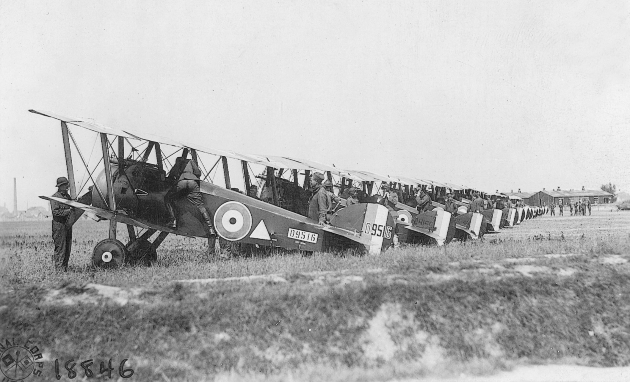 The 148th American Aero Squadron in Petite Sythe, France.