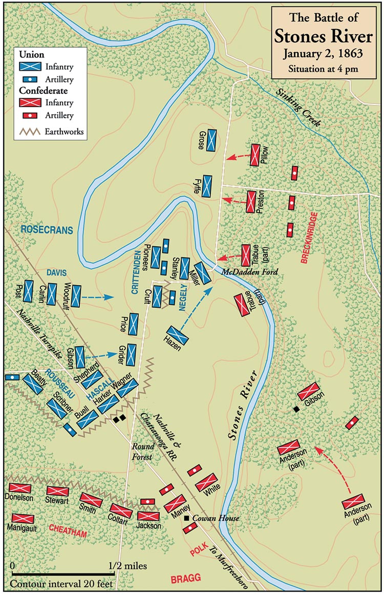 BATTLE OF STONES RIVER MAP