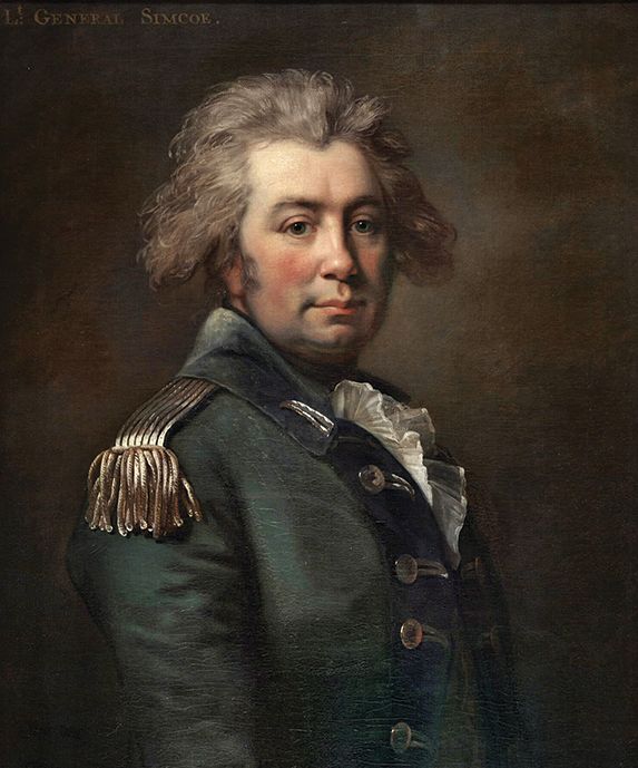 Colonel John Graves Simcoe commanded the loyalist Queen’s Rangers.
