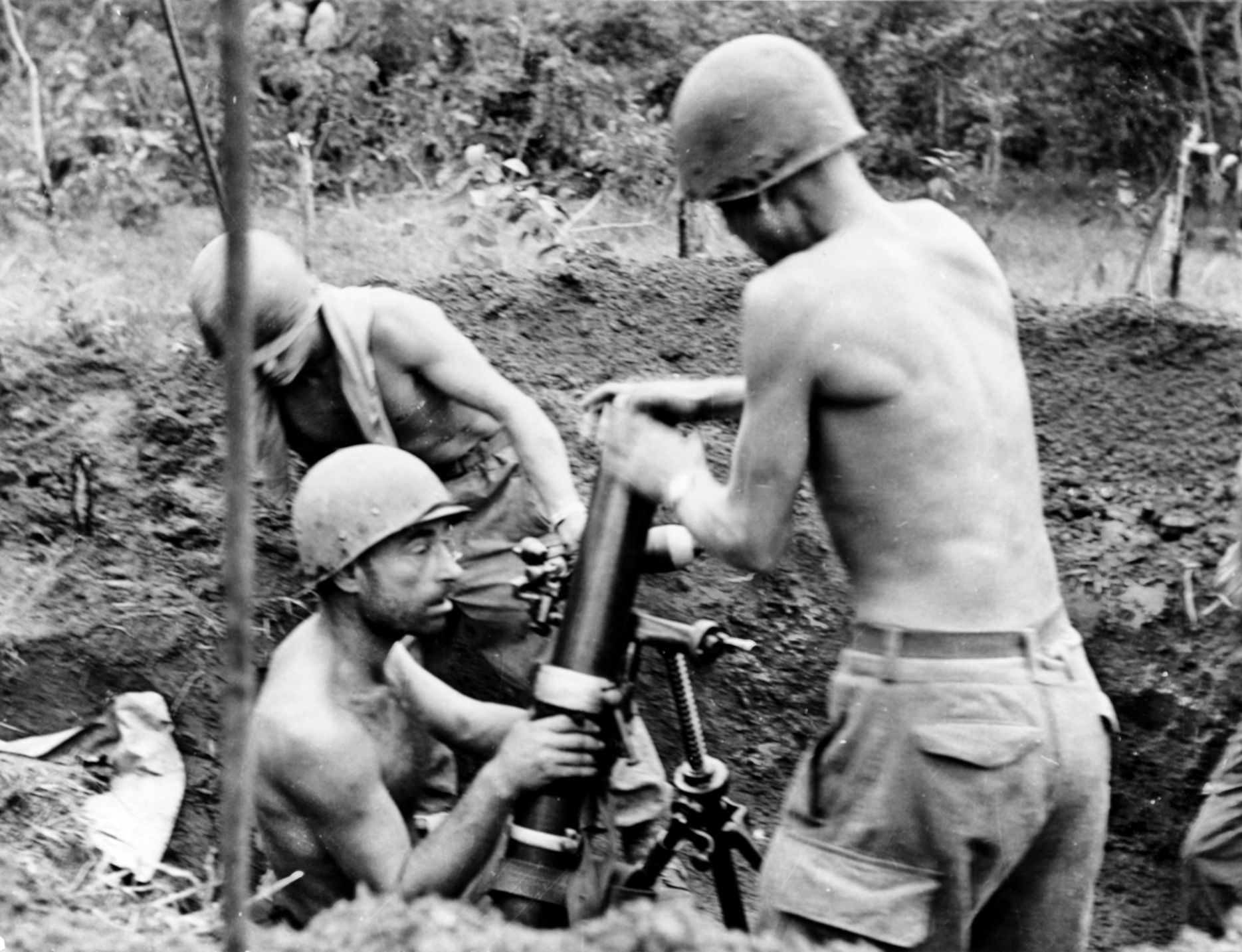 French troops dig in every night to meet possible counterattacks by the Viet Minh in North Vietnam, January 1953.