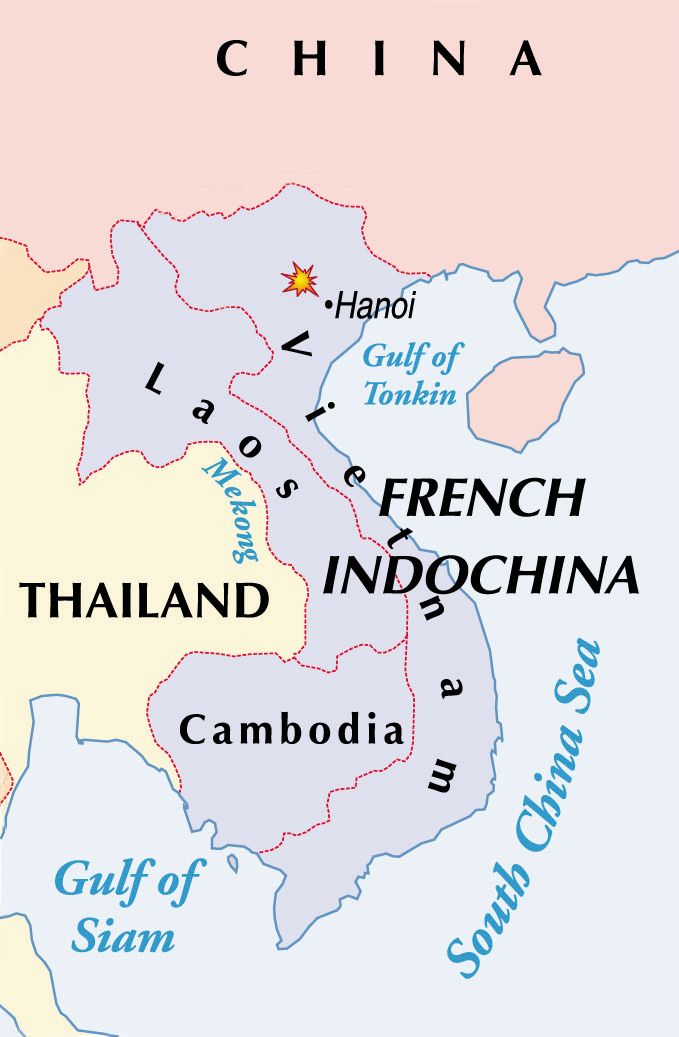 An overview of the French colonial holdings in southeast Asia, following World War II.