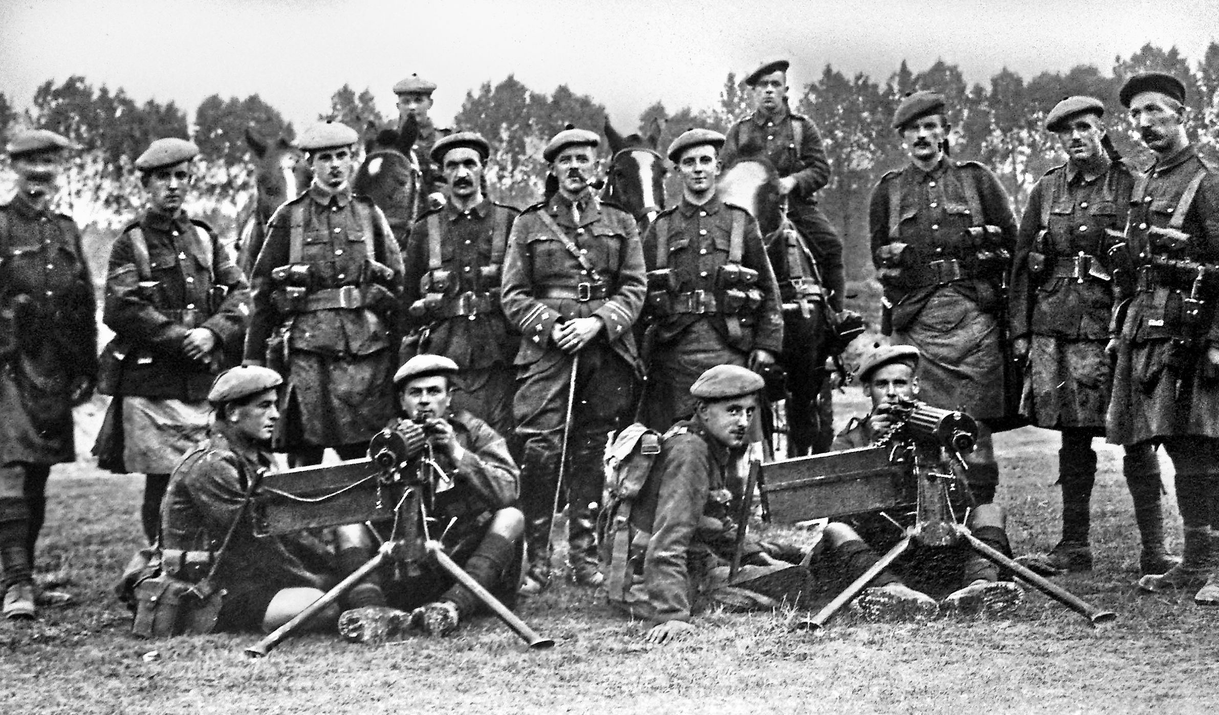 The famed Black Watch Regiment, with kilted machine gunners from the city of Dundee, Scotland, suffered more than 50 percent casualities at the Battle of Loos.