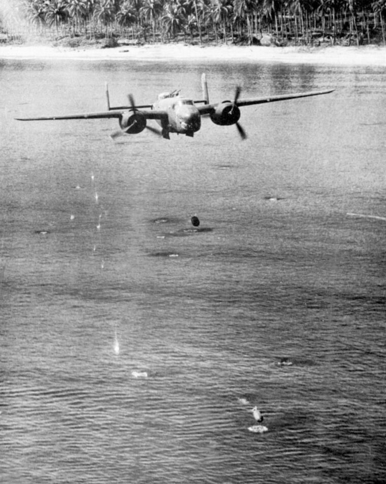 Skip-bombing proved to be an effective technique against Japanese shipping.
