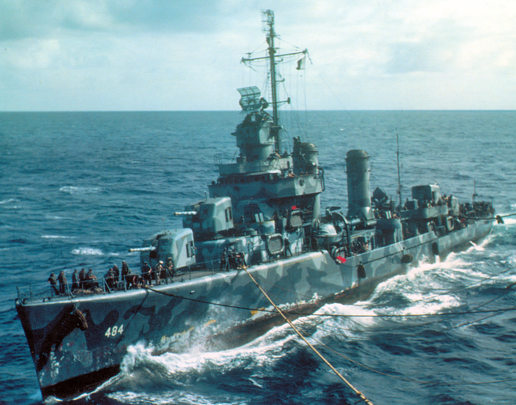 The USS Buchanan. This destroyer was in the thick of the fight and suffered loss from friendly fire.