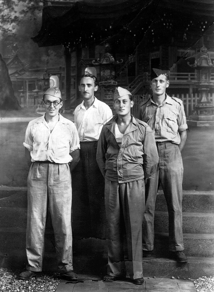 Four New Zealand coastwatchers who were fortunate to survive World War II in Japan’s Zentsuji Prison. From left is M.P. McQuinn, S.R. Wallace, J.M. Jones, and M. Menzies.