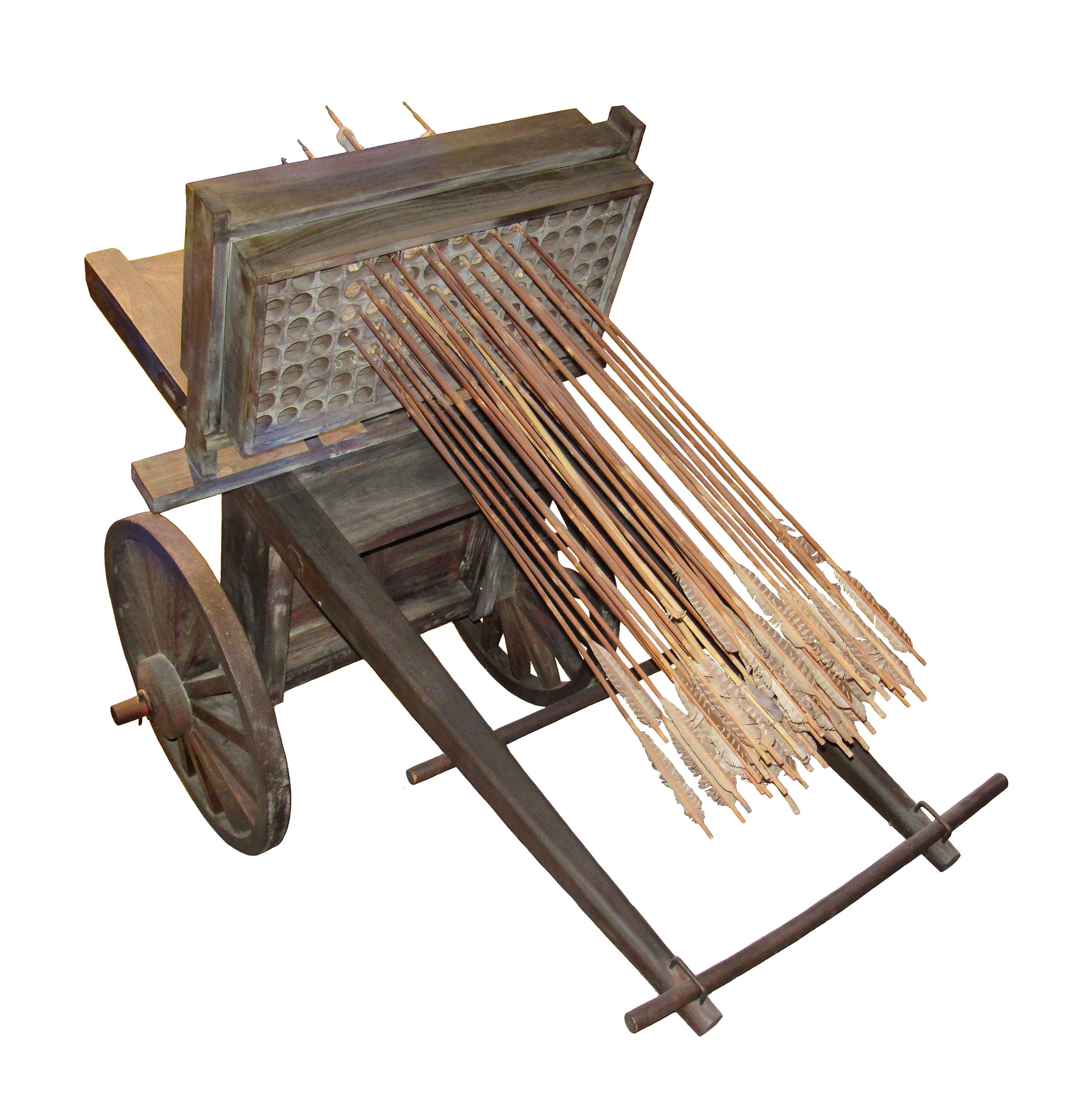 This reconstruction of the hwacha illustrates the weapon’s relative simplicity and mobility. However, reloading the rockets must have been relatively slow during the chaos of battle—requiring strong nerves or a lull in the action.