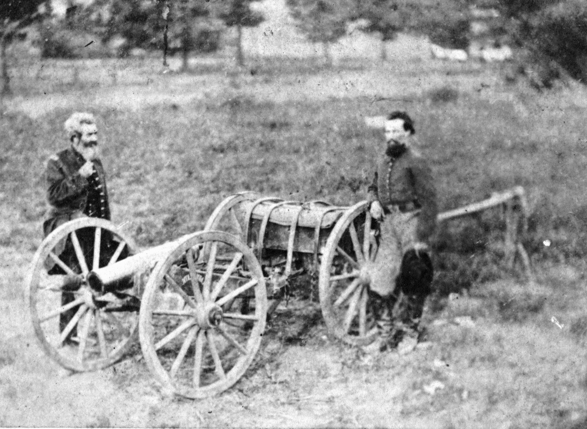 In addition to cavalry, dragoons, and infantry, Colonel Edwin Vose Sumner’s punative expedition against the Cheyenne in 1857 included a few M1841 mountain howitzers. Well suited for the rugged terrain, the lightweight howizter fired 12-pound explosive shells as well as spherical case and canister.