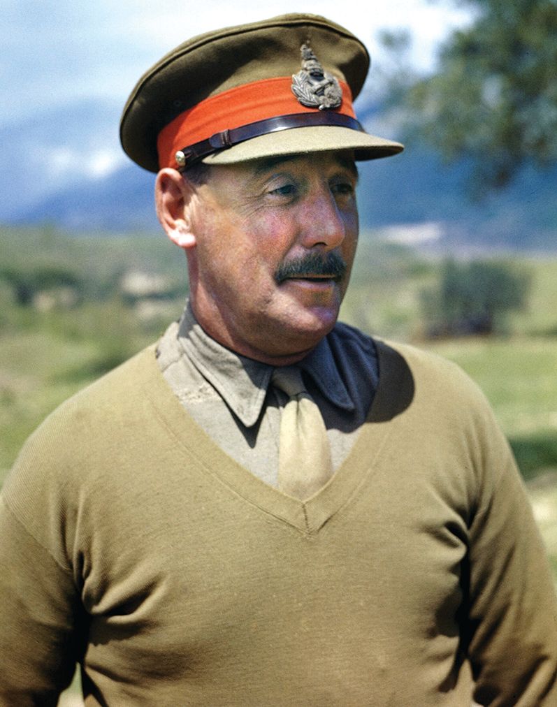 Lieutenant General Oliver Leese commanded the British Eighth Army during the latter months of the campaign in Italy. Leese assumed command of Eighth Army after General Bernard Montgomery was called to England in preparation for D-Day. 