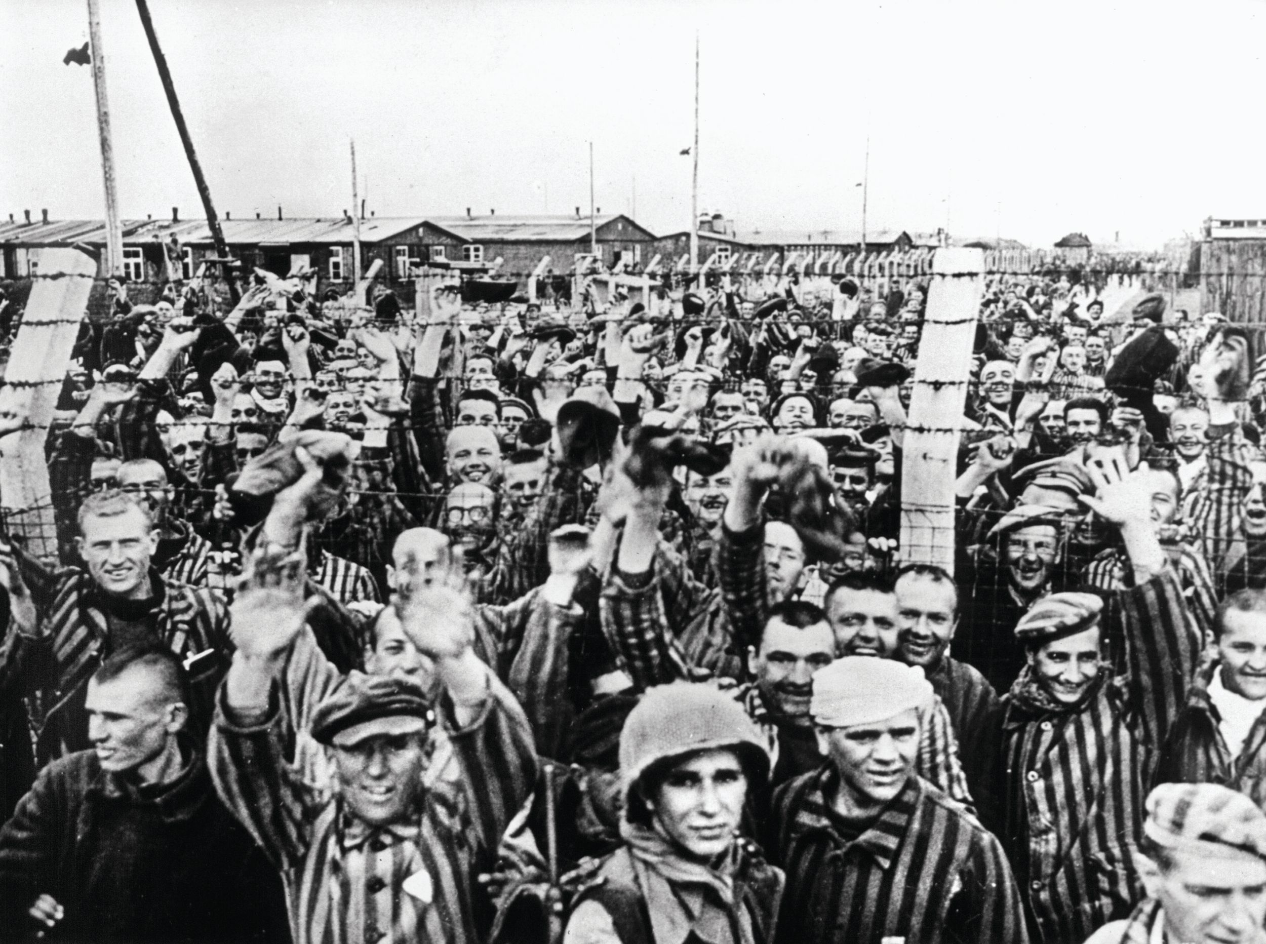 The Nazi concentration camp at Dachau was liberated by American soldiers of the 45th Infantry Division, Seventh Army, on April 30, 1945. Prisoners who were able to stand and to comprehend that the hour of deliverance had come cheered the liberators just days before the final collapse of the Third Reich.