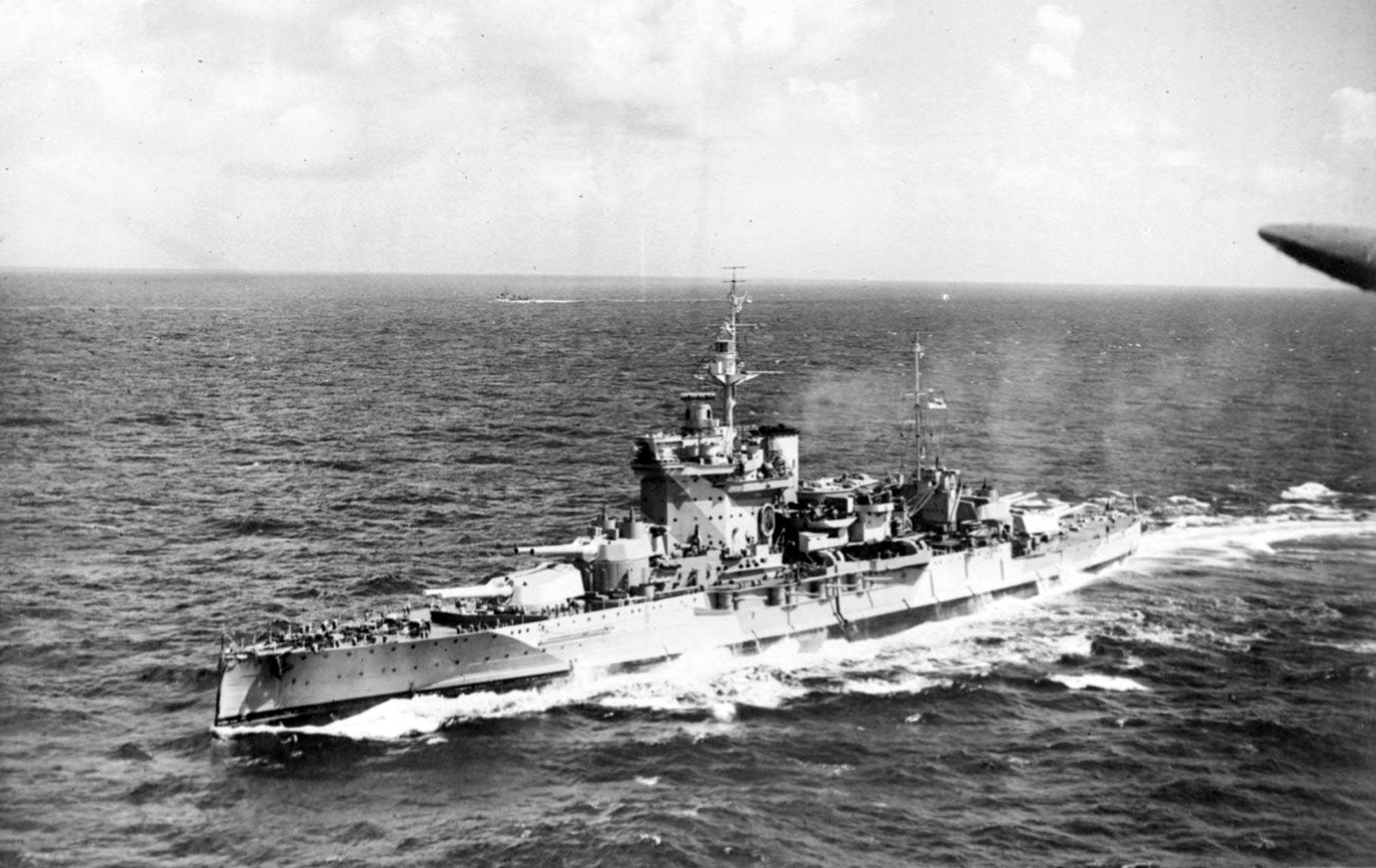  After being refitted, Warspite, under Somerville, sails at full steam for the Indian Ocean as part of “Force A" to take on a Japanese force that was threatening British interests in the region.