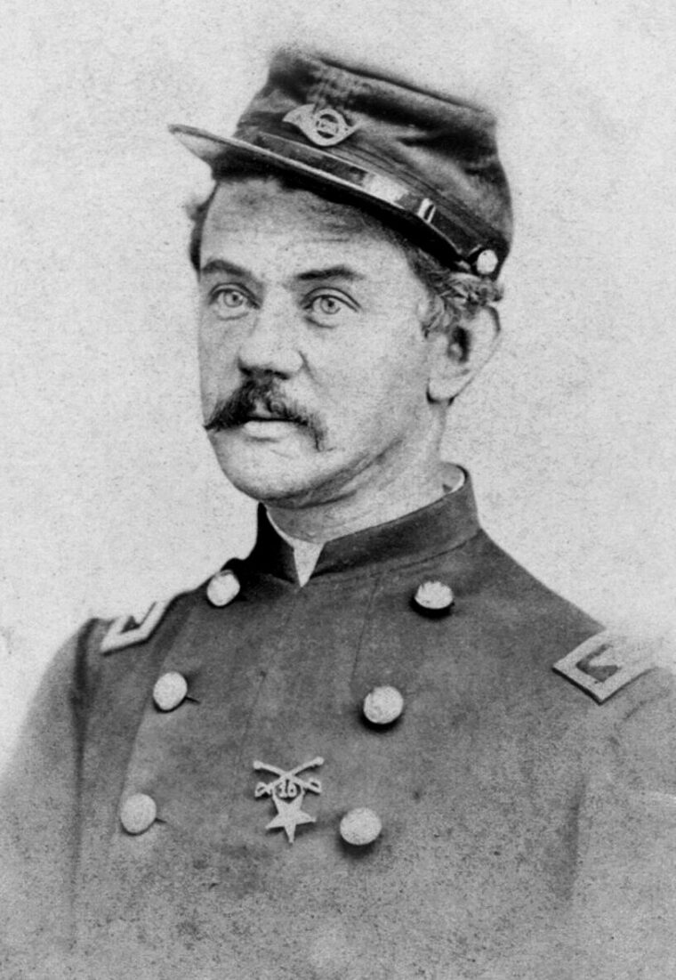 Captain Frederick Benteen, credited with saving the day at the defense site above the Little Bighorn River.