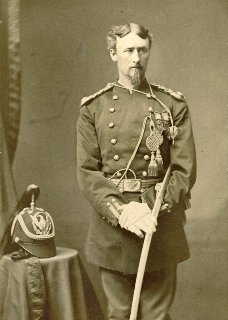 Thomas Custer, photographed in 1872, served as his brother’s aide-de-camp during the campaign.