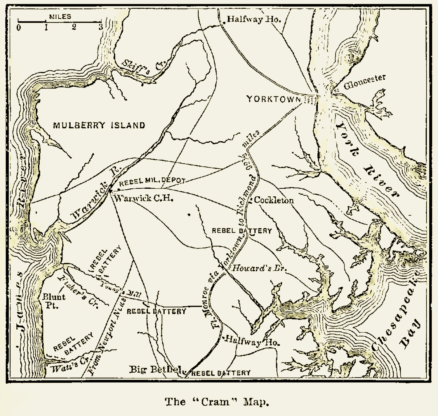 Adding to Major General George B. McClellan’s difficulties during his 1862 Peninsula Campaign was his reliance on a flawed map. Col. Thomas Jefferson Cram, a Union engineer officer at Fort Monroe, compiled the map using local intelligence and previous maps of the area—including a British one from the Revolutionary War. Its inaccuracies included, most crucially, a depiction of the Warwick River flowing parallel to the James, not across the peninsula. 