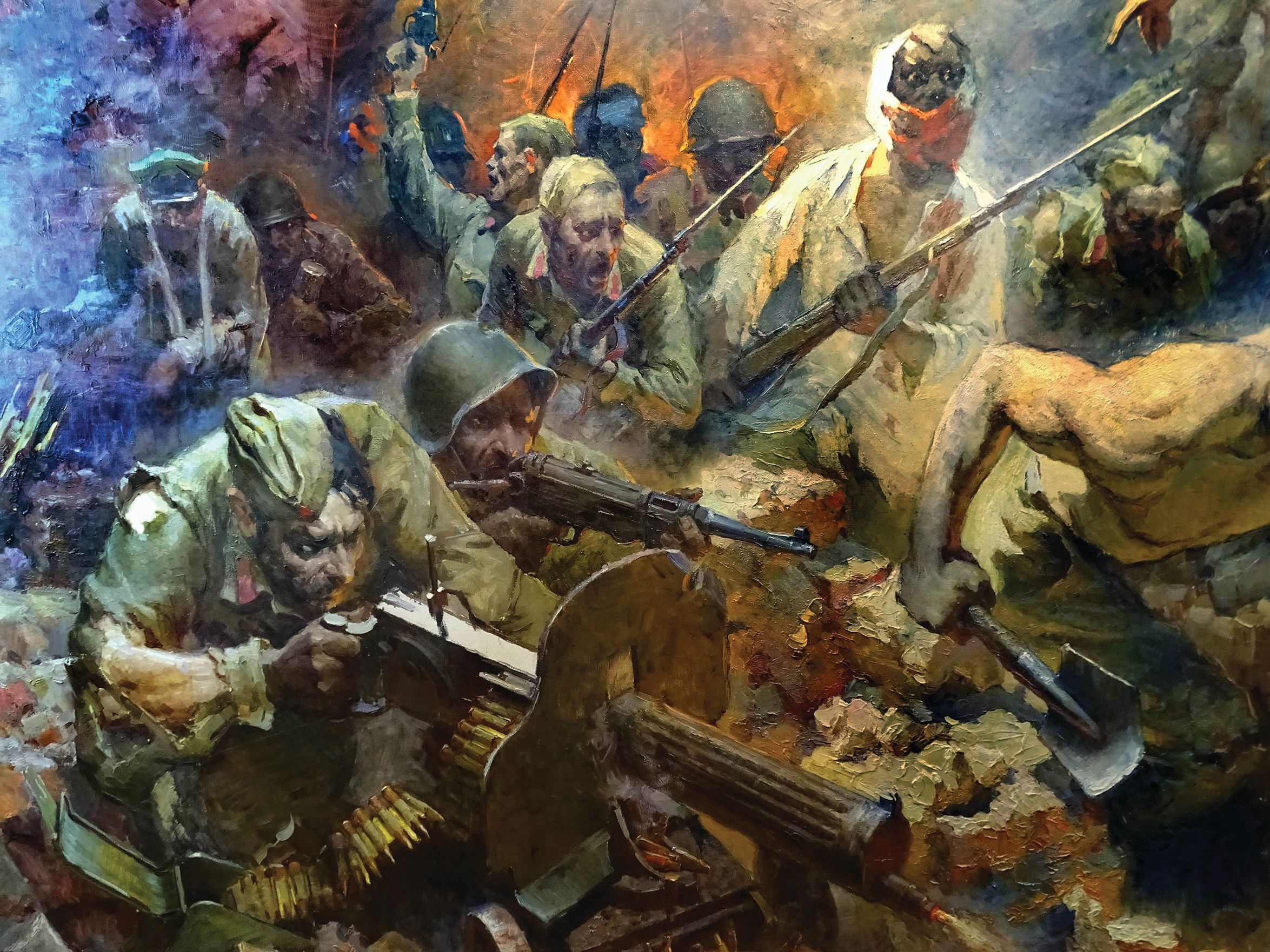 Detail from a painting in the Defense of Brest Fortress Museum that displays the ferocity and determination of the Red Army defenders of the fortress, including many who fought after receiving serious wounds. 