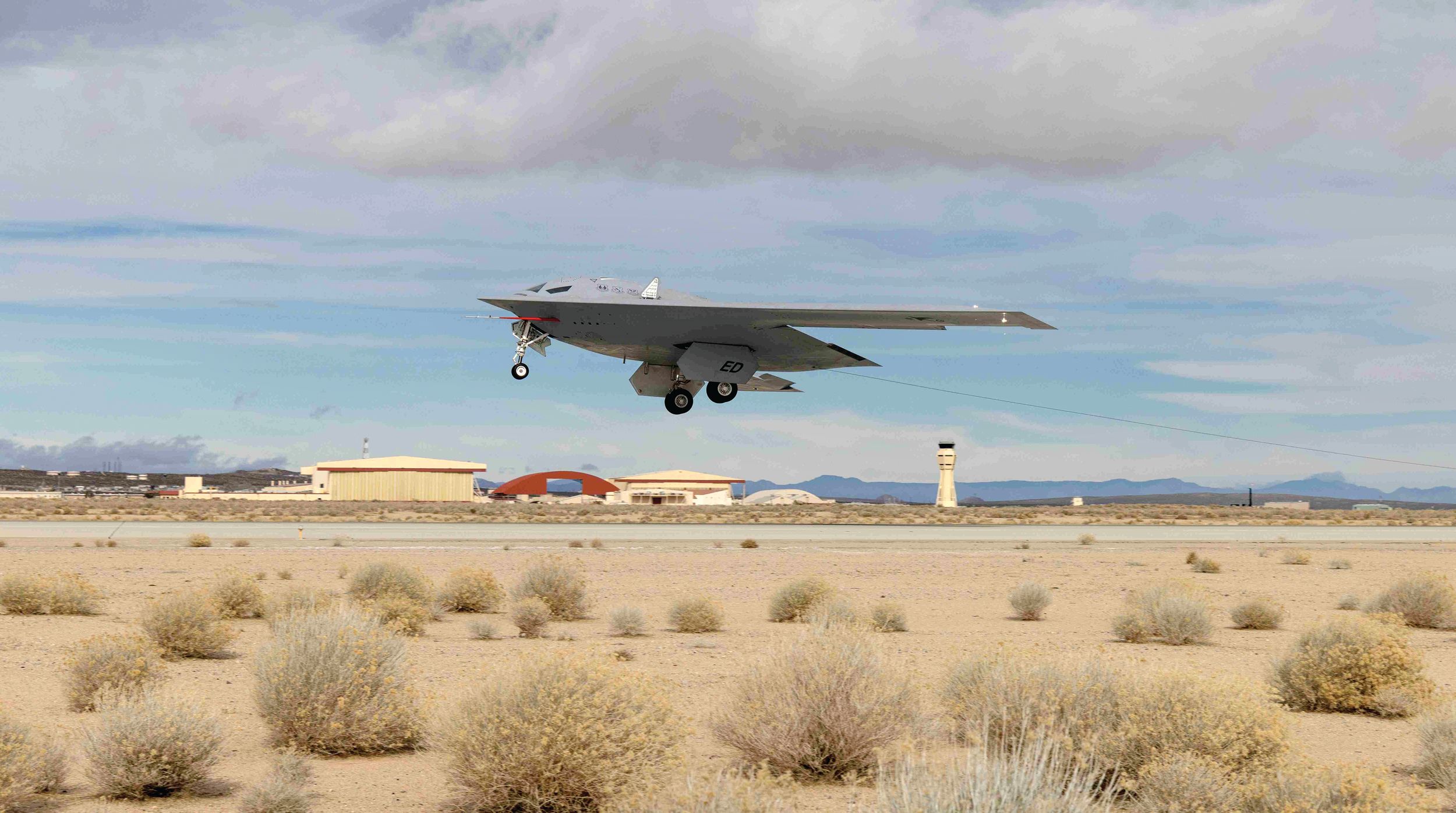 The next generation stealth bomber—the B-21 Raider—on a test flight at California’s Edwards Air Force Base. The B-21 will have a shorter wingspan and smaller payload than the B-2, but its radar-absorbent material (RAM) coating will make it even more difficult to detect.