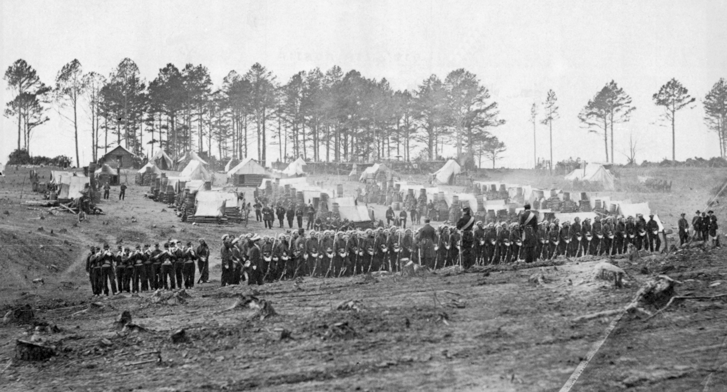 Gen. Meade’s Headquarters Guard, the 114th Zouaves, fall out for morning duties at Brandy Station, one of the largest Union encampments of the war.