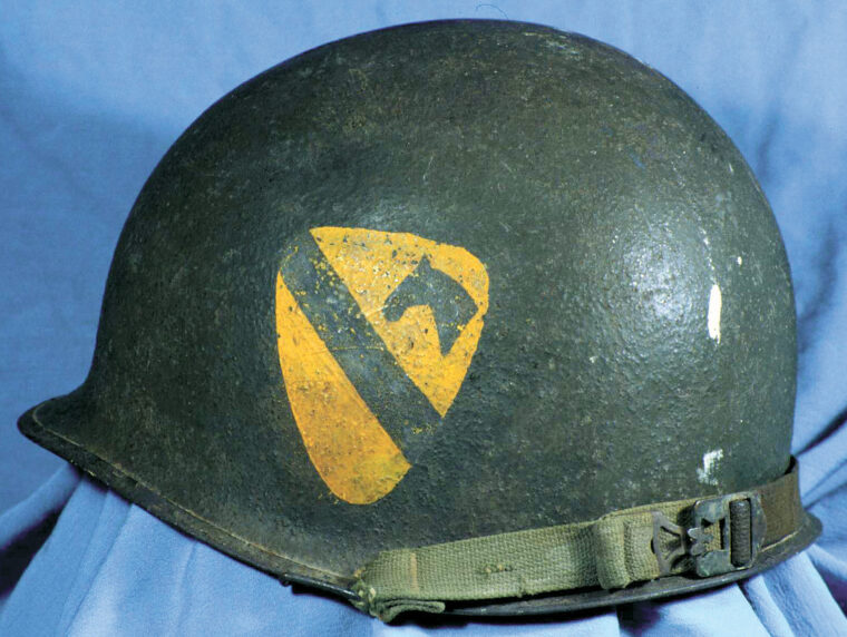 The M1 helmet of the 1st Cavaly Division.