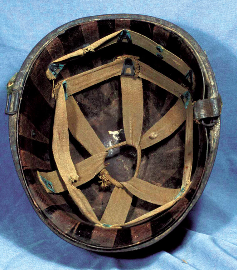 Interior of the 1st Cavalry Division helmet. 