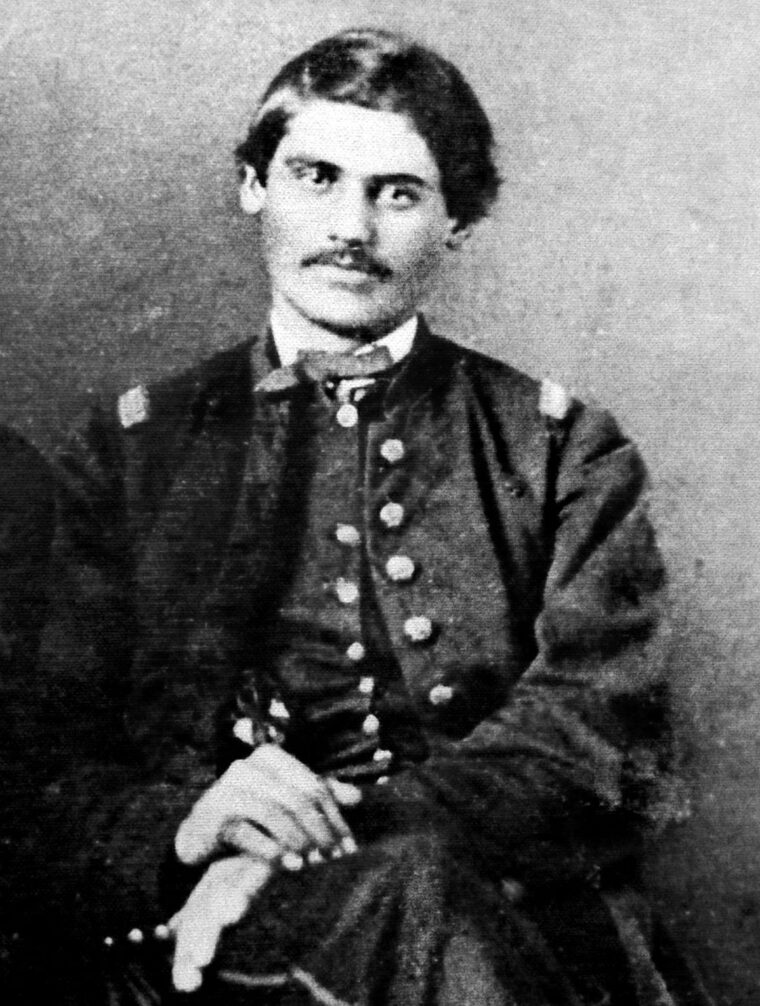 Private Jacob Parrott, 19, became the first-ever recipient of the Medal of Honor. He’s shown here in his second lieutenant’s uniform in 1863.