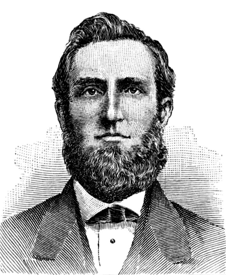 Engraving of James J. Andrews, from a photograph in the possession of Elvira Layton, his fiancée.