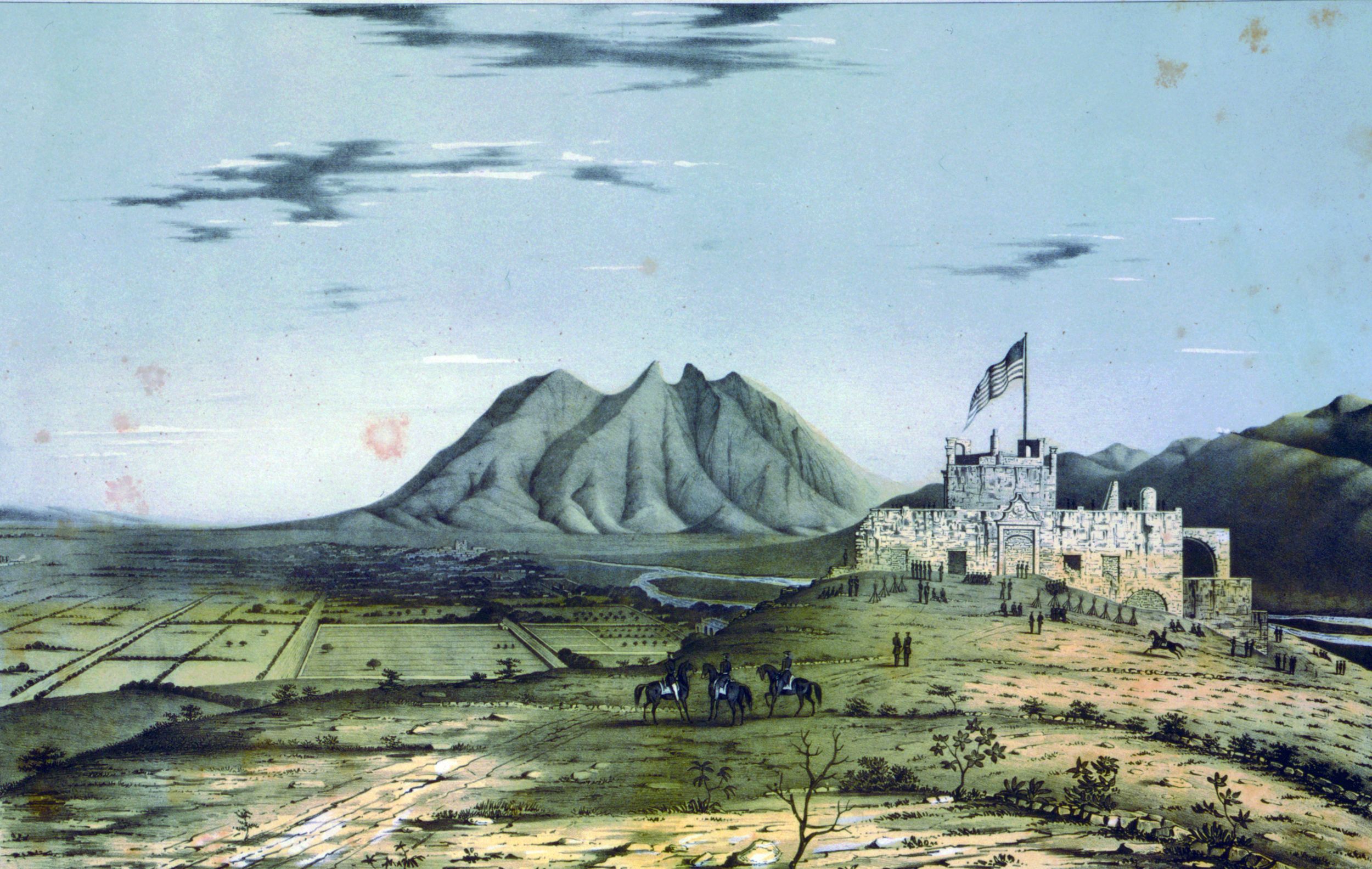 This panoramic view of Monterrey, taken from newly renamed Independence Hill, shows the ornate bishop’s palace sporting a triumphal American flag after the battle. It was Davis’s first taste of combat.