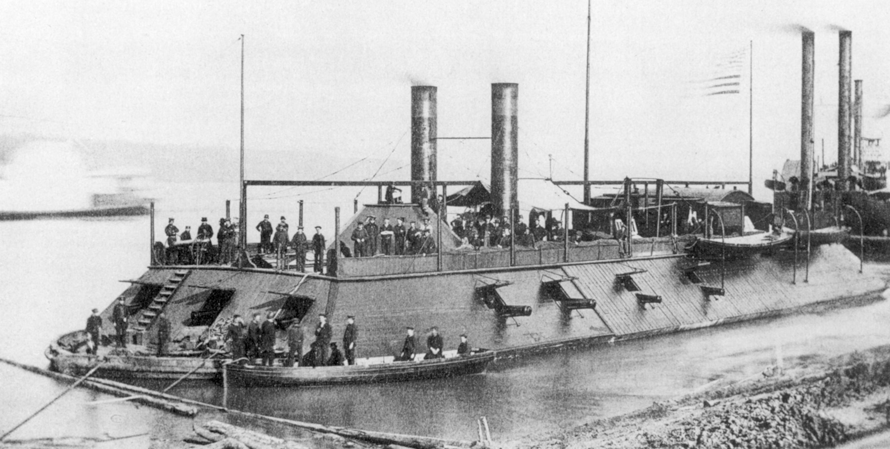 The Carondelet was one of James Eads’s hastily but soundly constructed gunboats. She bombarded both forts and eventually became the most celebrated boat in the West.