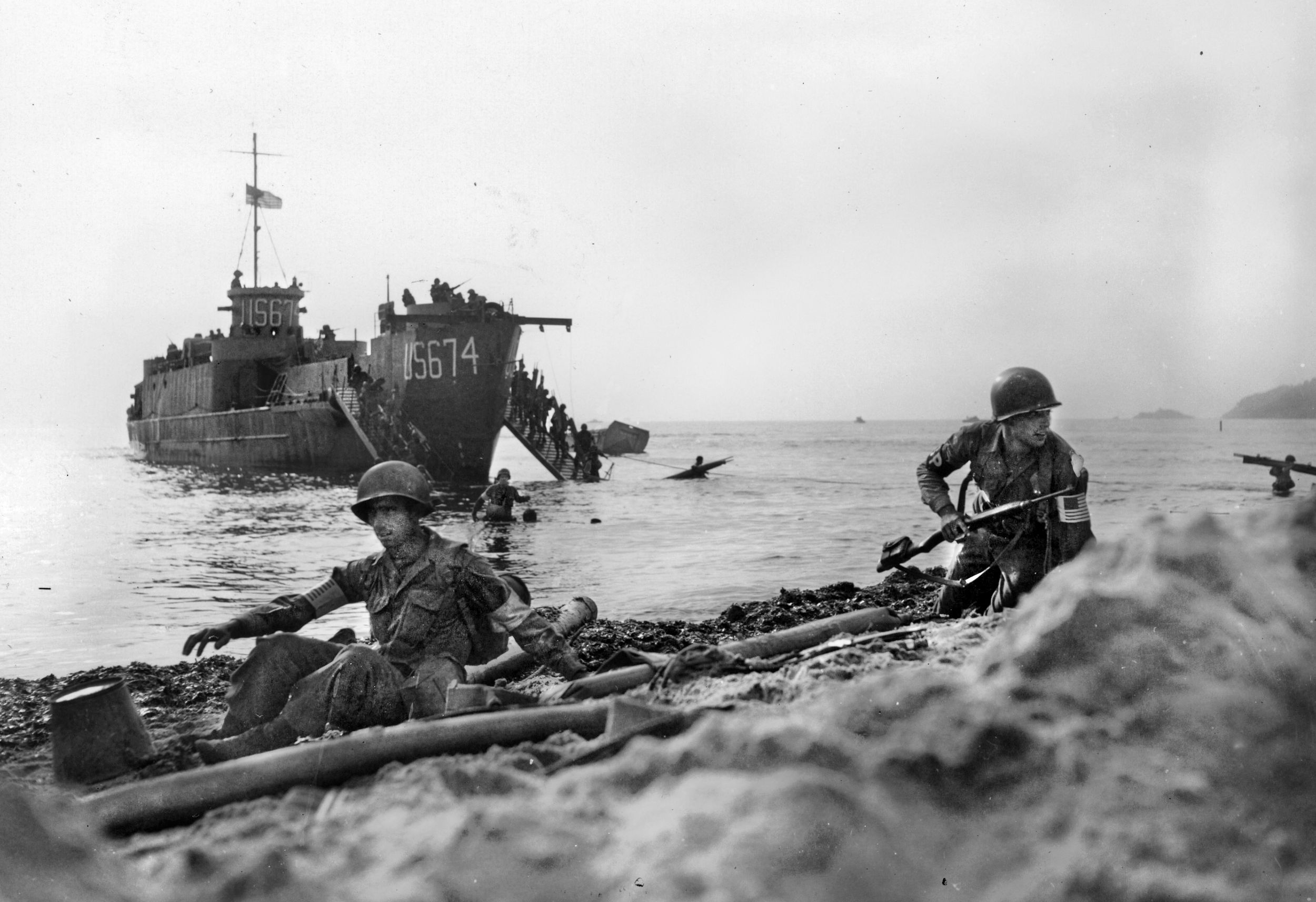 Staff Sergeant Audie Murphy’s 1st Battalion, 15th Infantry Regiment, were among the first wave to hit the beach during Operation Dragoon, landing in the Bay of Pampelonne near St. Tropez at 0800.