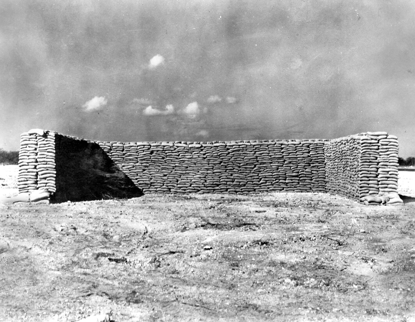 The Marines at Ewa had constructed numerous sandbag revetments for the protection of parked aircraft before December 7. However, many planes were parked in the open on the morning of the fateful attack due to fears of sabotage.