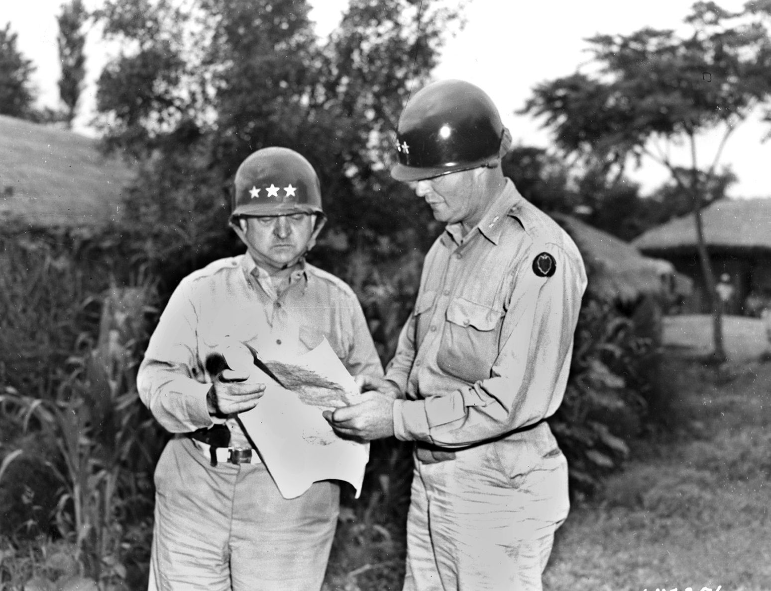From left, Eighth Army commander Lt. Gen. Walton Walker with Gen. William F. Dean, 24th Infantry Division Commander. 
