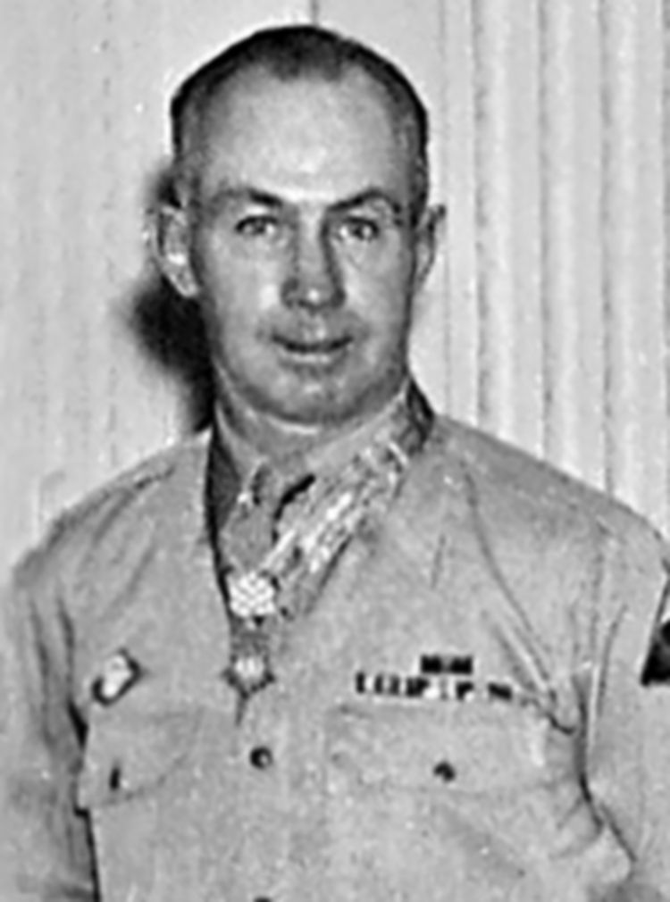 Private First Class  Turner with his Congressional Medal of Honor.