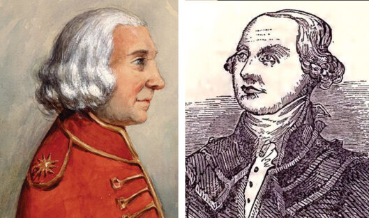 From left, Major John Butler, Loyalist commander, and Lt. Col. Zebulon Butler, Patriot commander. Both men were originally from Connecticut, though they were not related.