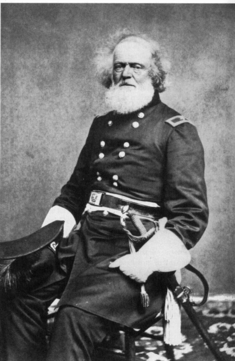 Major General Joseph K.F. Mansfield was mortally wounded while leading the XII Corps at Antietam and died the following day.