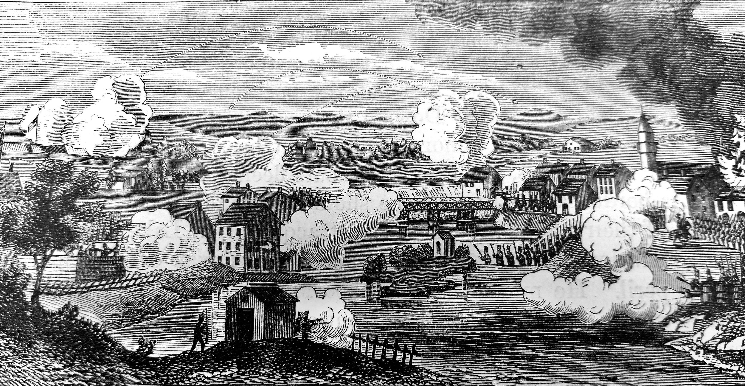 Brushing aside a small, 450-man American vanguard sent to fight a crucial delaying action on August 31, 1814, Sir George Prevost’s army reached Plattsburgh, New York, by September 6, forcing the outnumbered defenders to withdraw behind the natural barrier of the Saranac River. Prevost delayed his final infantry assault until September 11, intending to unleash a synchronized land-and-sea attack once the British fleet successfully cleared Cumberland Bay in Lake Champlain.