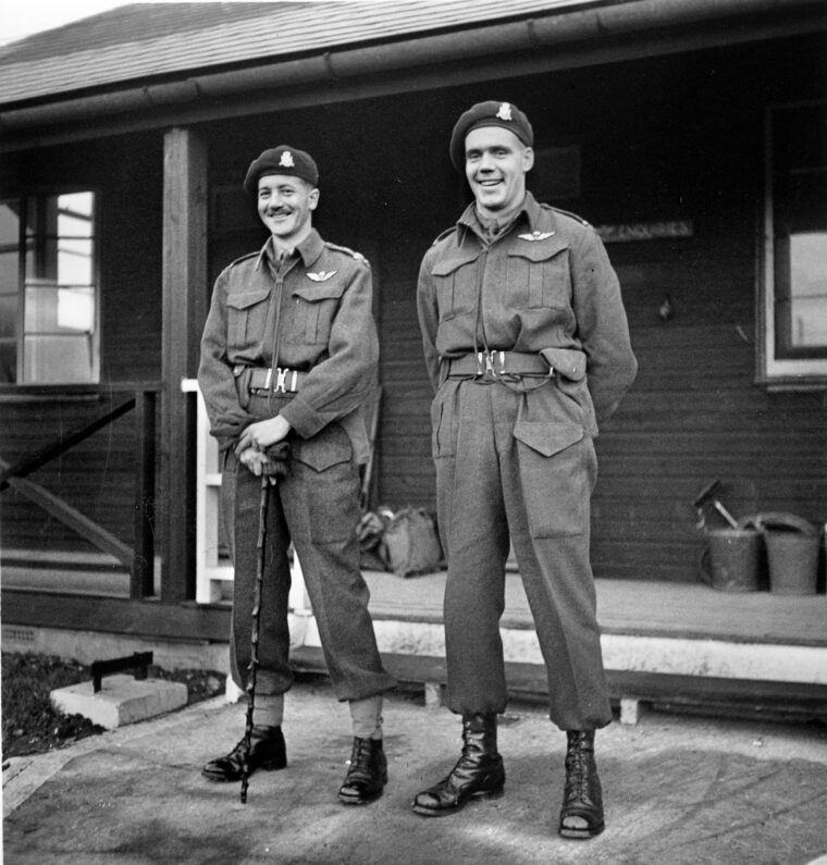 From left, Lieutenant Colonel G.F.P. Bradbrooke and Major Jeff Nicklin of the 1st Canadian Parachute Battalion. Bradbrooke, the battalion’s original commanding officer, led the elite volunteers through training and into the chaos of D-Day. After he was transferred to a staff position, Nicklin, his aggressive deputy commander took over. Some of the veterans of D-Day saw Nicklin as a martinet who purposely humiliated his men and staged a hunger strike that lasted several days.