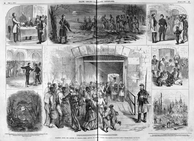 Top left: Union Maj. Gen. Benjamin Butler unilaterally refused to return runaway slaves unless their owners pledged allegiance to the United States.