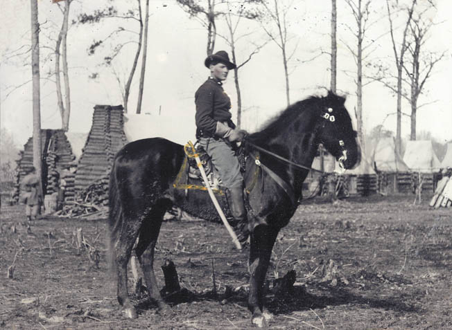 A young Union cavalryman photographed in winter camp. By the end of the war, Northern troopers had closed the gap with their hard-riding Confederate counterparts.