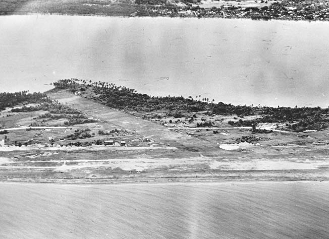 Tacloban airstrip on Leyte Island, originally built as part of a commercial airport known today as Daniel Z. Romualdez Airport.