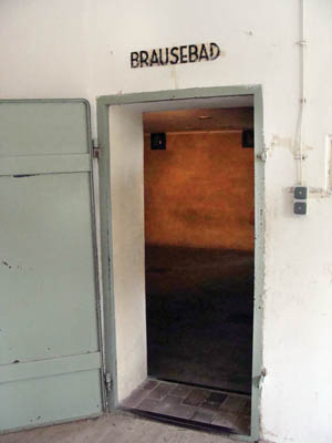 Entry to the Brausebad (shower room) that was in reality a gas chamber. It is believed that no gassings were carried out here, and this was only a training facility for SS personnel.