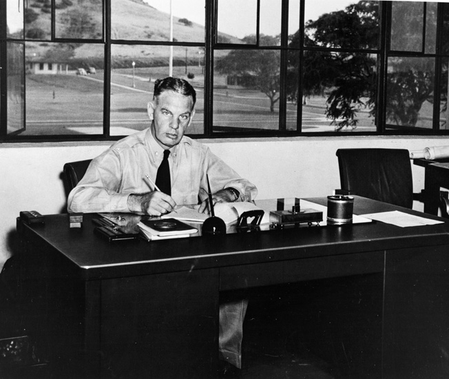 U.S. Commander Harold M. Martin oversaw Naval Air Station Kaneohe Bay where PBY-type patrol aircraft were maintained. 