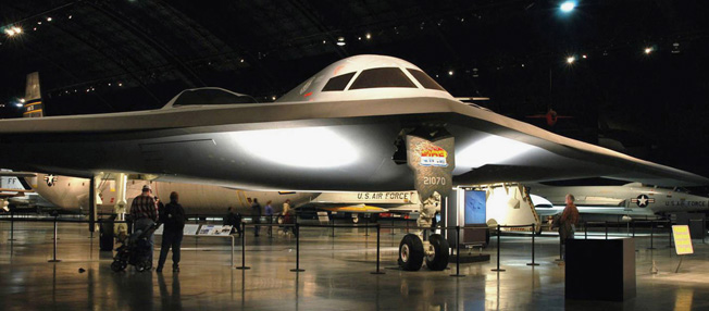 DAYTON, Ohio -- Northrop B-2 Spirit on display at the National Museum of the United States Air Force. (U.S. Air Force photo)