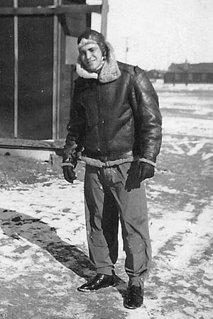 2nd Lt. Al Boam on a sunny but cold day at Casper Army Air Field in Wyoming, January 1944.