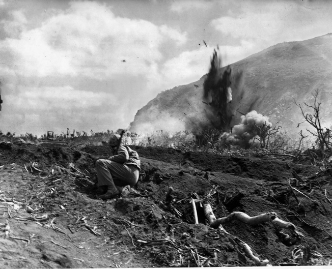 During the landing on Iwo Jima, Basilone led his men off the beach, destroyed a Japanese blockhouse, and helped guide a tank through a minefield before his luck ran out.