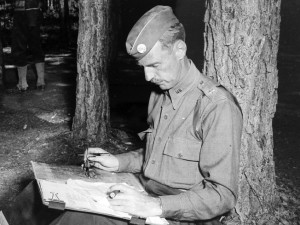 General Edwin Stackpole photographed during Army maneuvers in 1942. He also served in World War I.