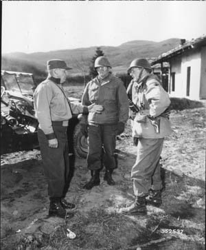 Maj. Gen. Edward M. Almond, U.S. Army X Corps; General David Darr, U.S. Army 7th Infantry Division; and Colonel Allan D. MacLean, U.S. Army 31st Infantry Regiment.