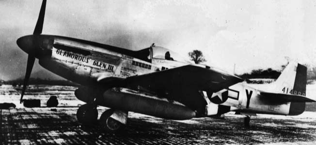 P-51 Mustang Glamorous Glen III, was the aircraft in which Yeager achieved most of his aerial victories during World War II.
